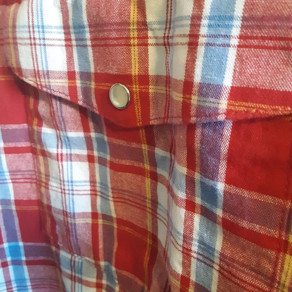 Wrangler XL Western Ranch Rodeo Cowboy Pearl Snap Short Sleeve Shirt - Picture 5 of 9